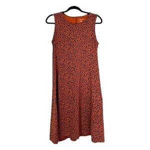 Cheetah Print Sleeveless Flowy Animal Print Lightweight Cotton Sun Dress M